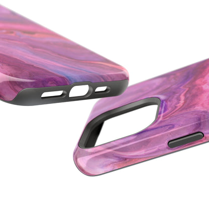 Lavender Dreamscape – MagSafe Case with Abstract Purple & Pink Marble Art