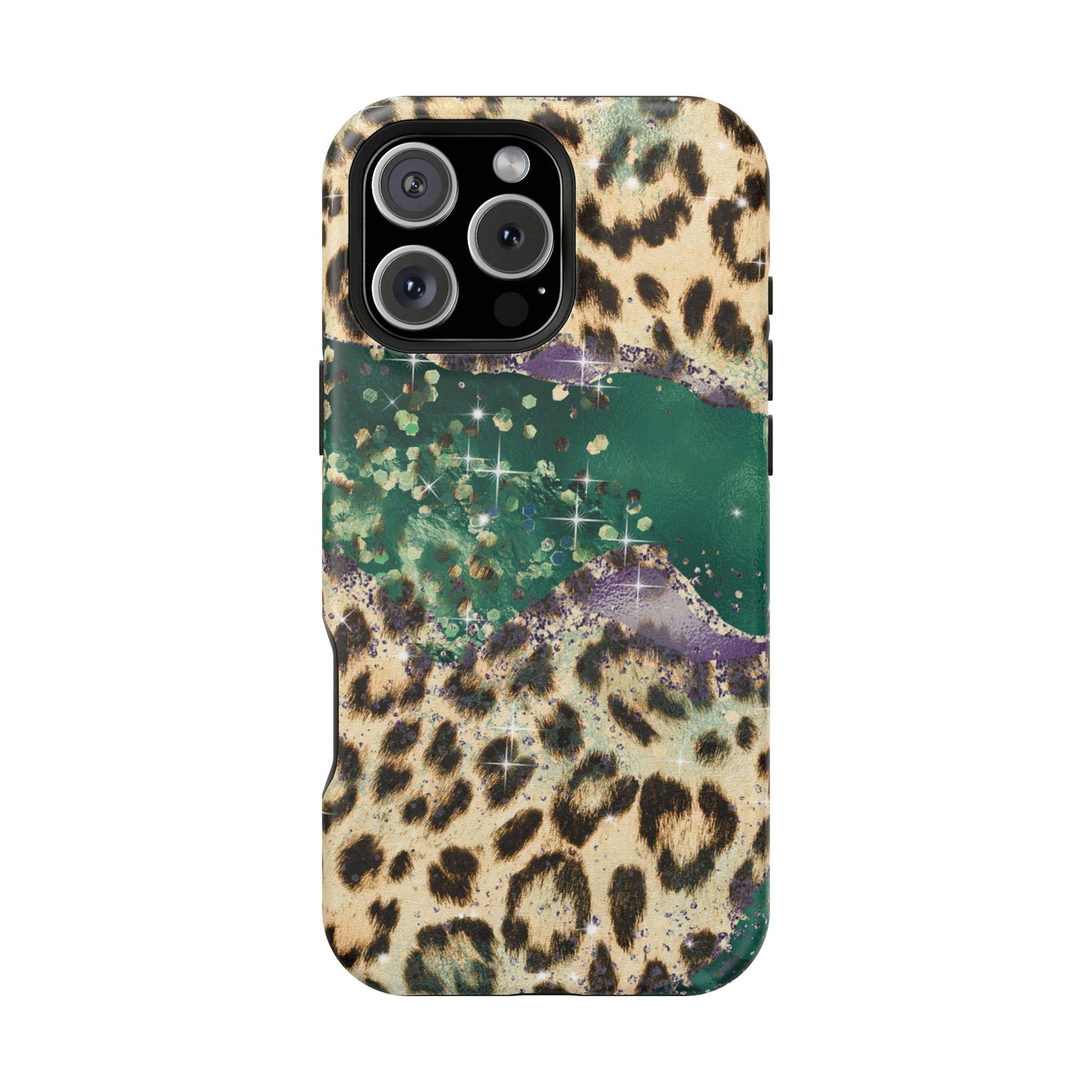 Emerald Glitter Leopard Print - MagSafe iPhone Series Case