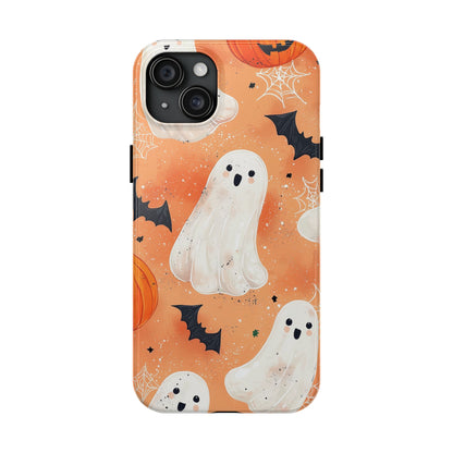 Spooky Cute Ghost iPhone Case – Halloween Ghosts, Pumpkins, Bats & Cobwebs Design