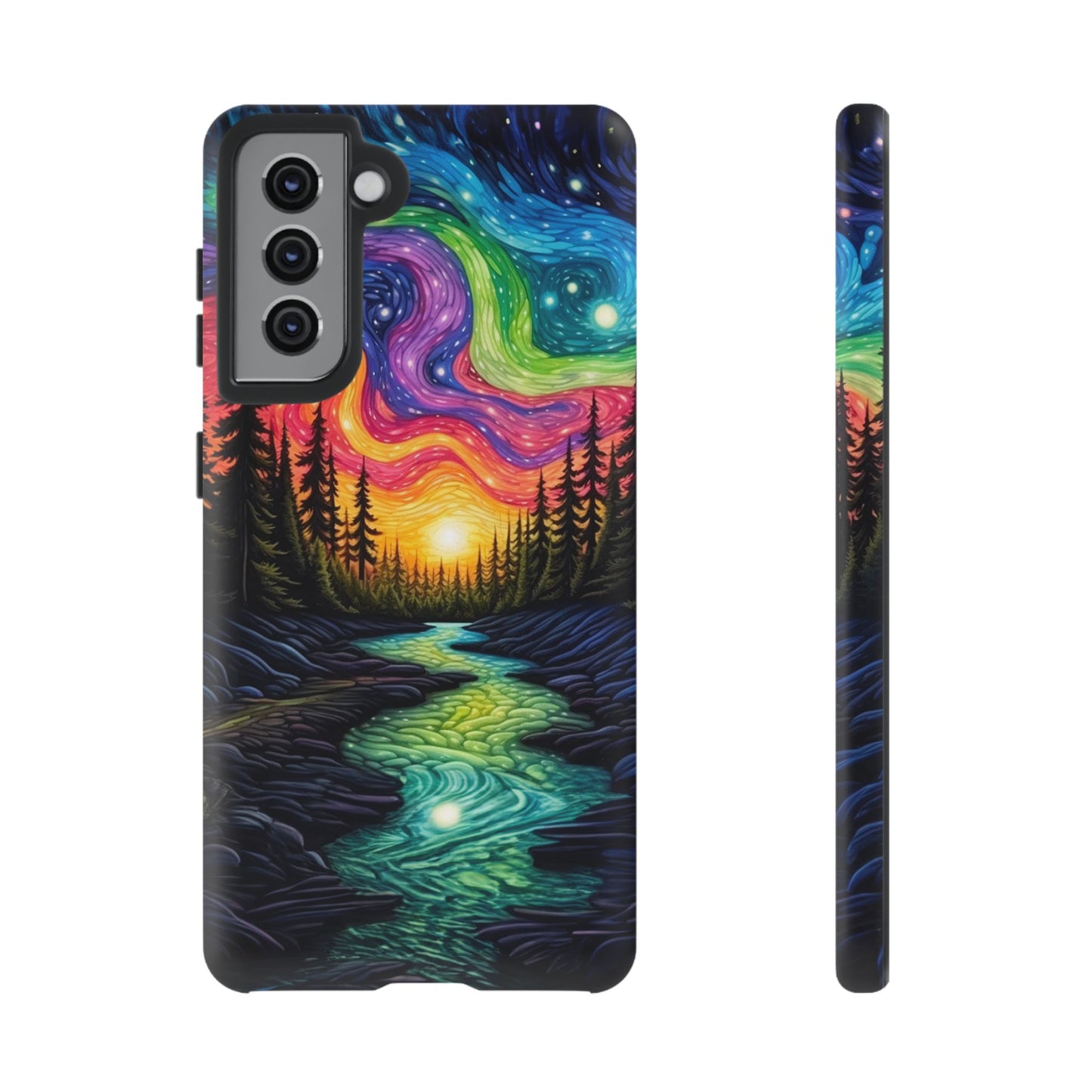 Celestial Nightscape Samsung Galaxy Case – Vibrant River and Starry Sky Design