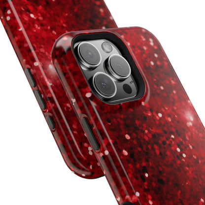 Crimson Glow Glitter MagSafe Case