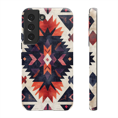 Boho Tribal Starburst Tough Samsung Galaxy  Case – Vibrant Geometric Design, Dual-Layer Protection