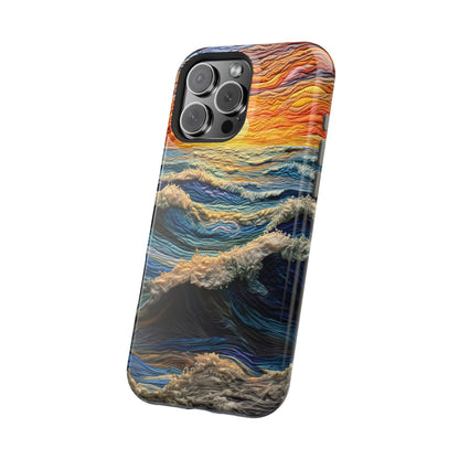 Ocean Sunset Tapestry Waves – MagSafe iPhone Series Case