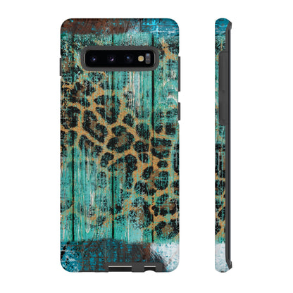 Turquoise Rustic Leopard Wood - Samsung Galaxy Series Case