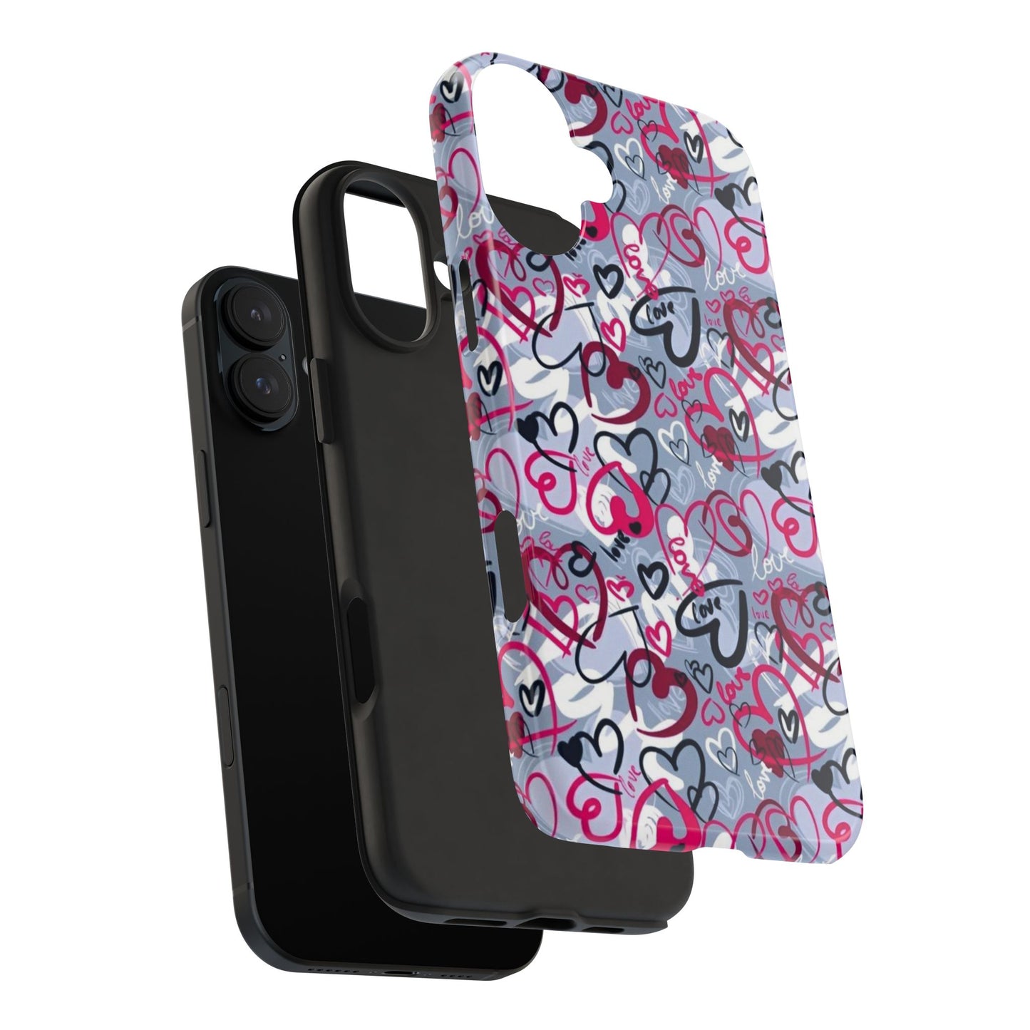 Graffiti Love Hearts iPhone Case