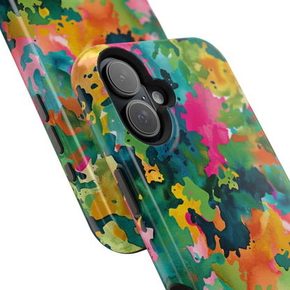 Vibrant Watercolor Splash MagSafe Case – Colorful Abstract Design with MagSafe Compatibility