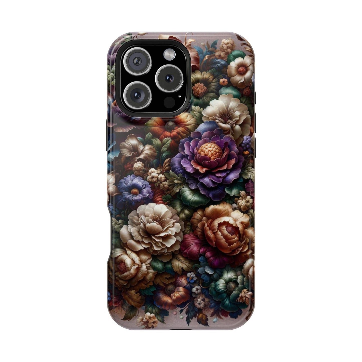 Floral Elegance MagSafe Compatible iPhone Case – Protective Dual-Layer Design with Vibrant Full-Wrap Print