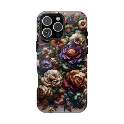 Floral Elegance MagSafe Compatible iPhone Case – Protective Dual-Layer Design with Vibrant Full-Wrap Print