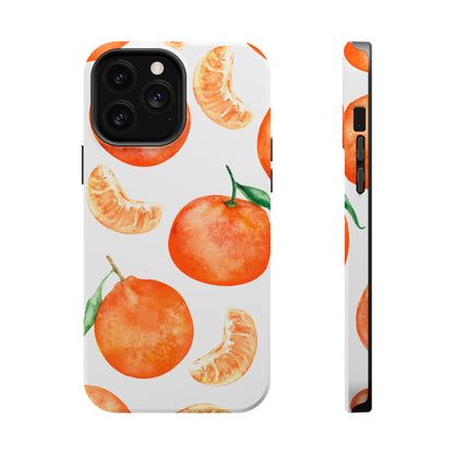 Tangerine Dreams Tough MagSafe iPhone Case – Watercolor Orange Design, Shockproof Dual Protection