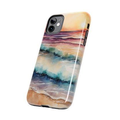 Sunset Waves iPhone Case – Vibrant Watercolor Design