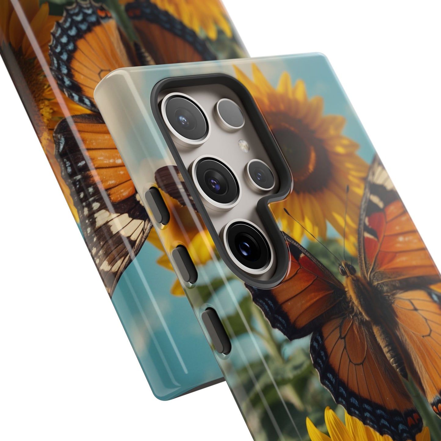 Vibrant Butterfly & Sunflower – Samsung Galaxy Case