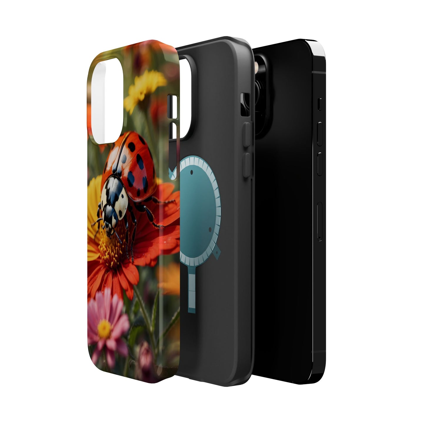 Ladybug on Orange Daisy - MagSafe iPhone Case