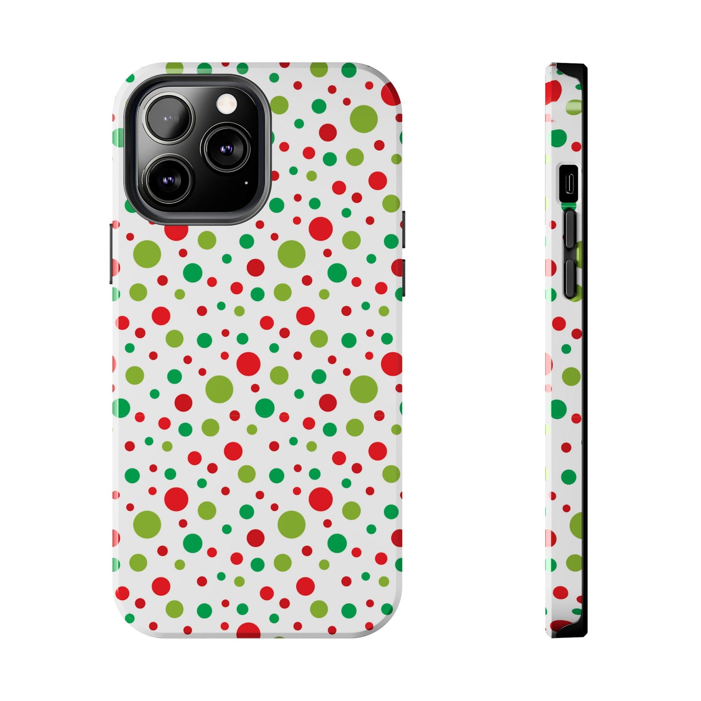 Red & Green Christmas Polka Dots – iPhone Case