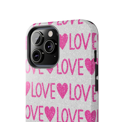 Pink Glitter Love Pattern – iPhone Series Case