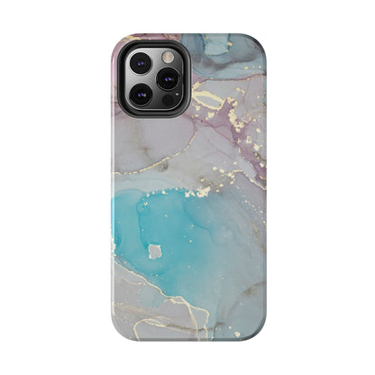 Sky Blue & Purple Marble Wave – iPhone Case with Fluid Swirl Pattern