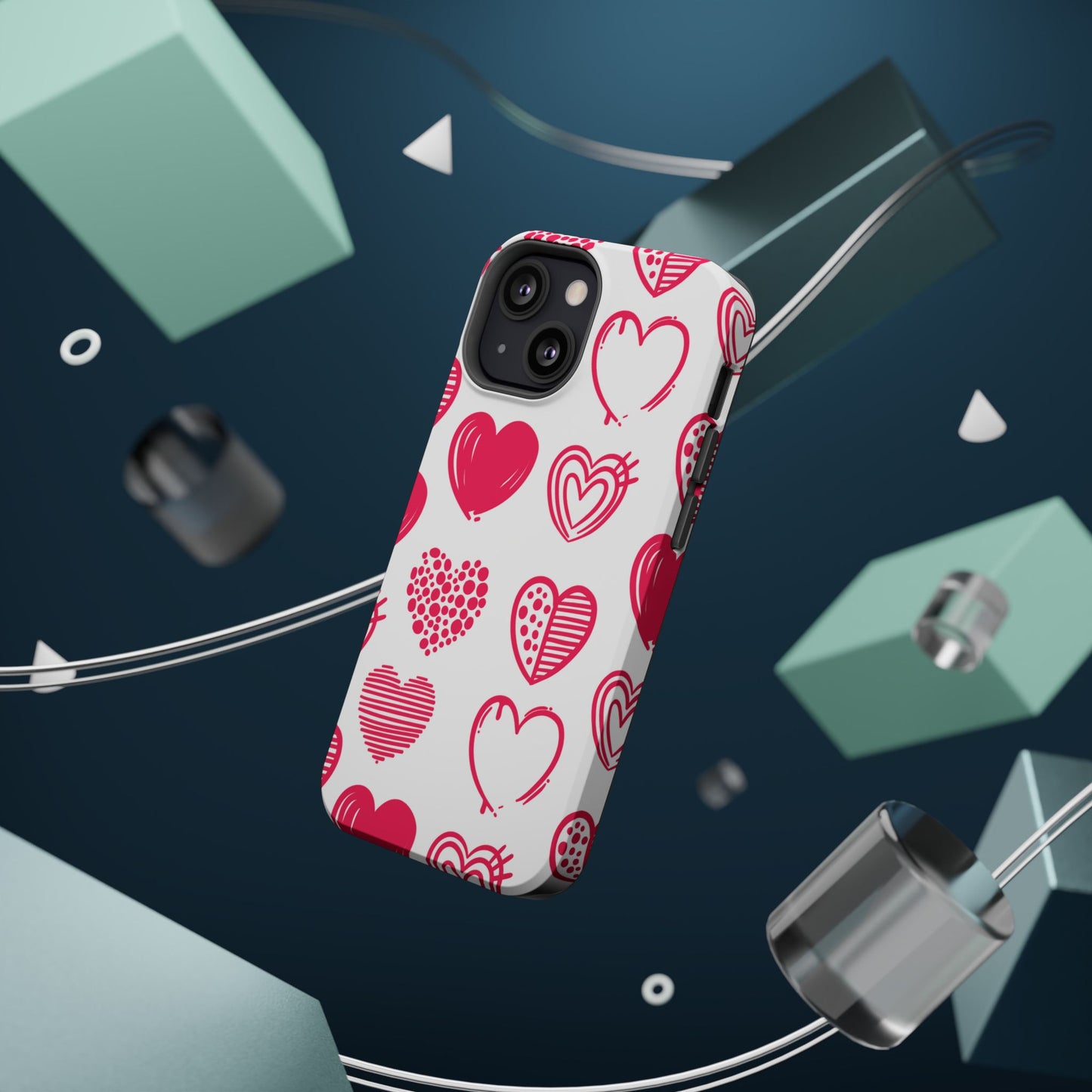 Funky Pink Hearts – MagSafe iPhone Case