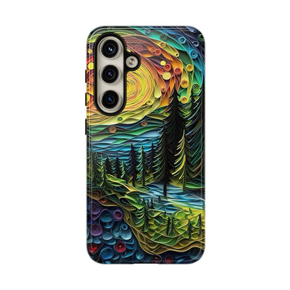 Radiant Forest Sunset Samsung Galaxy Case – Artistic Landscape Design