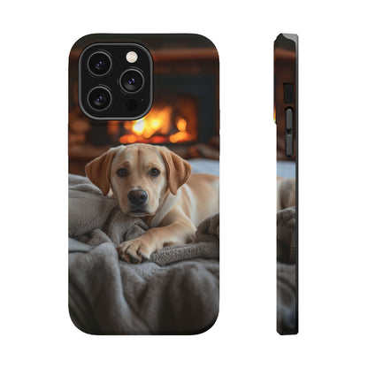 Cozy Golden Retriever by the Fireplace - MagSafe Case