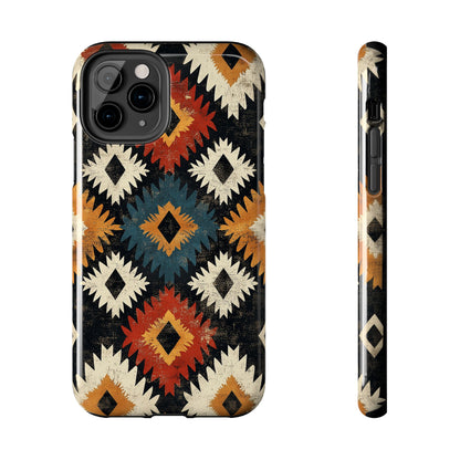 Rustic Tribal Sunburst Tough iPhone Case – Vibrant Geometric Design, Dual - Layer Protection - BOGO Cases