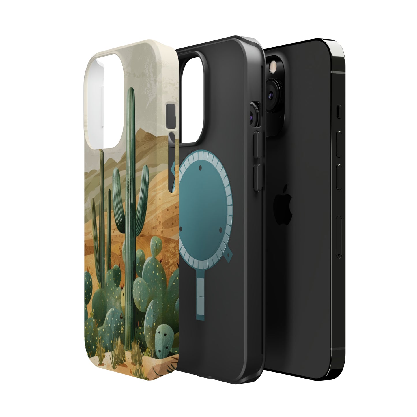 Desert Oasis MagSafe iPhone Case - Embrace the Western Spirit With Cactuses For Your iPhone 15, 14, 13, Pro, Plus, & Pro Max