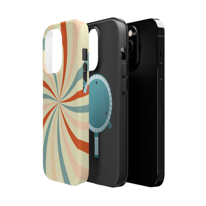 Retro Swirl MagSafe iPhone Case – Durable, Vintage-Inspired Design with Dual-Layer Protection