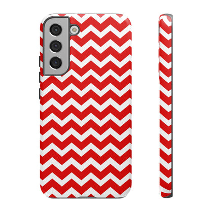 Bold Red & White Chevron – Modern Geometric Samsung Galaxy Case