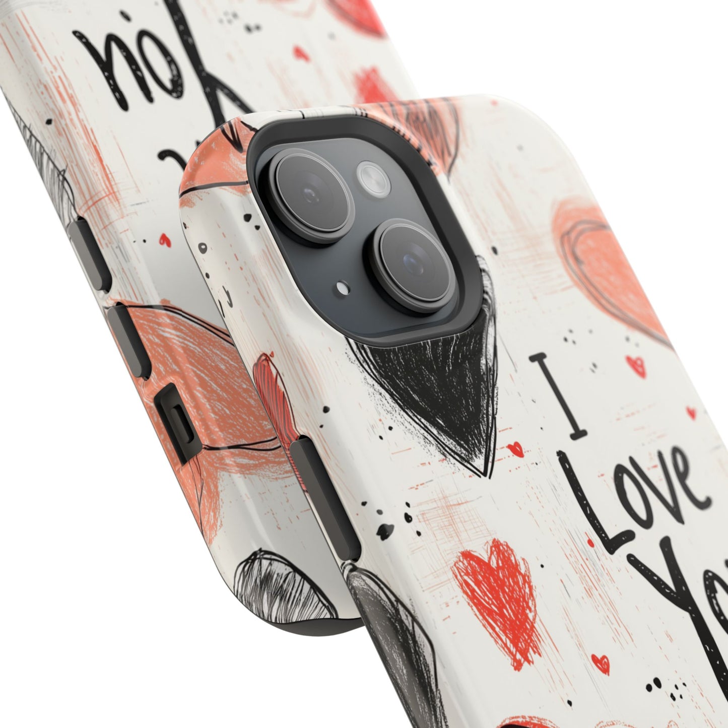 Romantic "I Love You" Heart Sketch - MagSafe Compatible Case