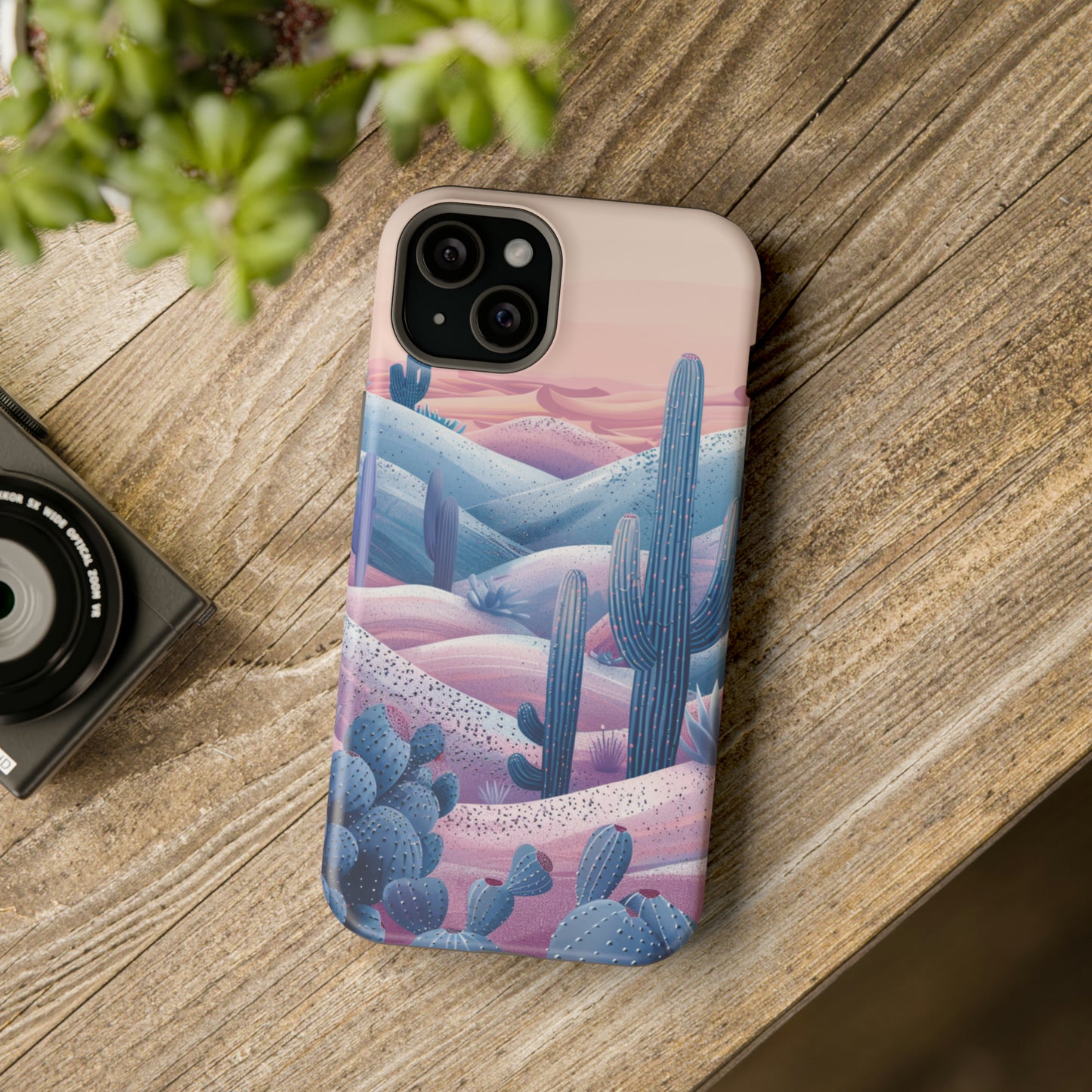 Desert Oasis MagSafe Case for iPhone – Cactus & Western Landscape Design for iPhone 15, 14 Pro Max, 13, and More!