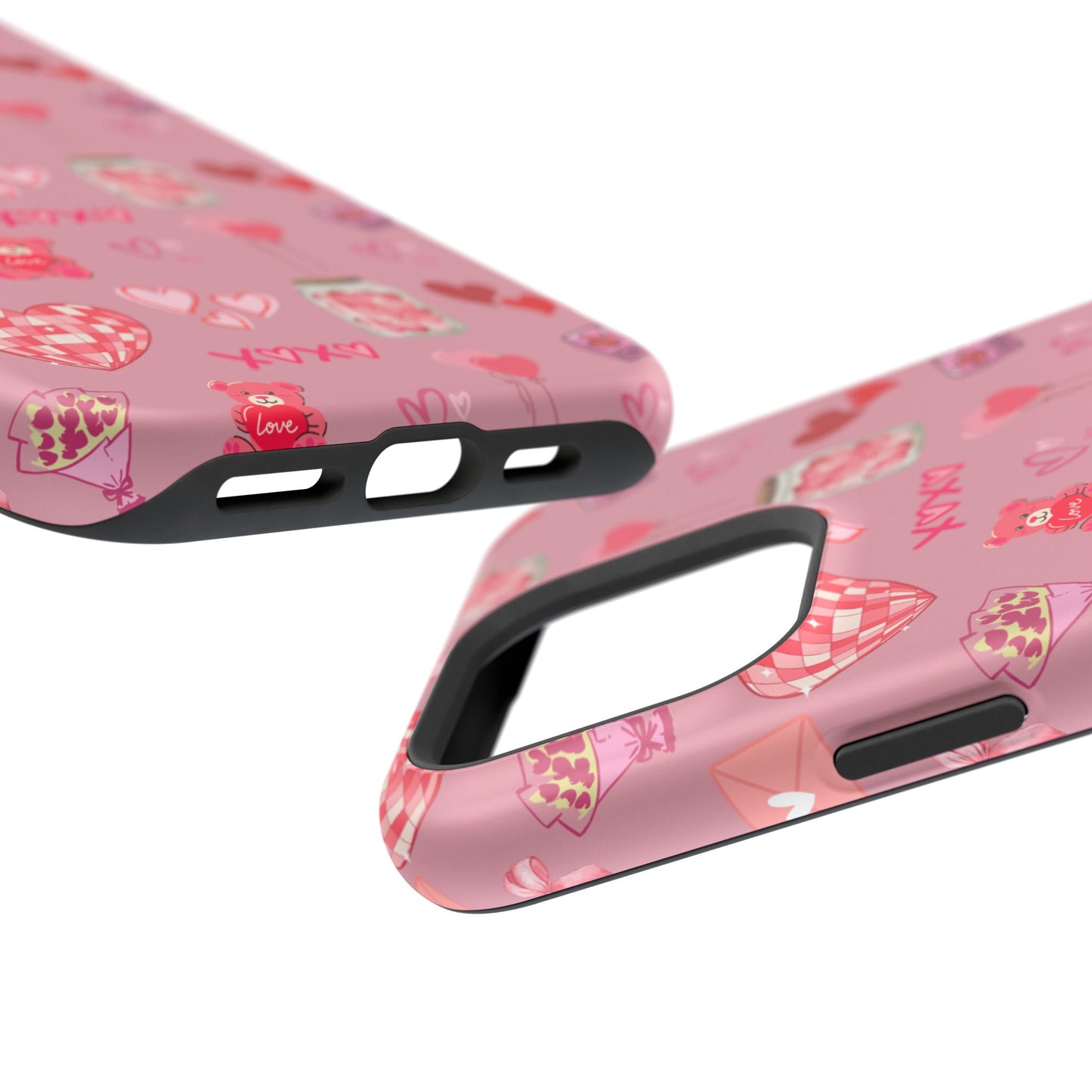 Pink Valentine Love Collage – MagSafe-Compatible iPhone Case