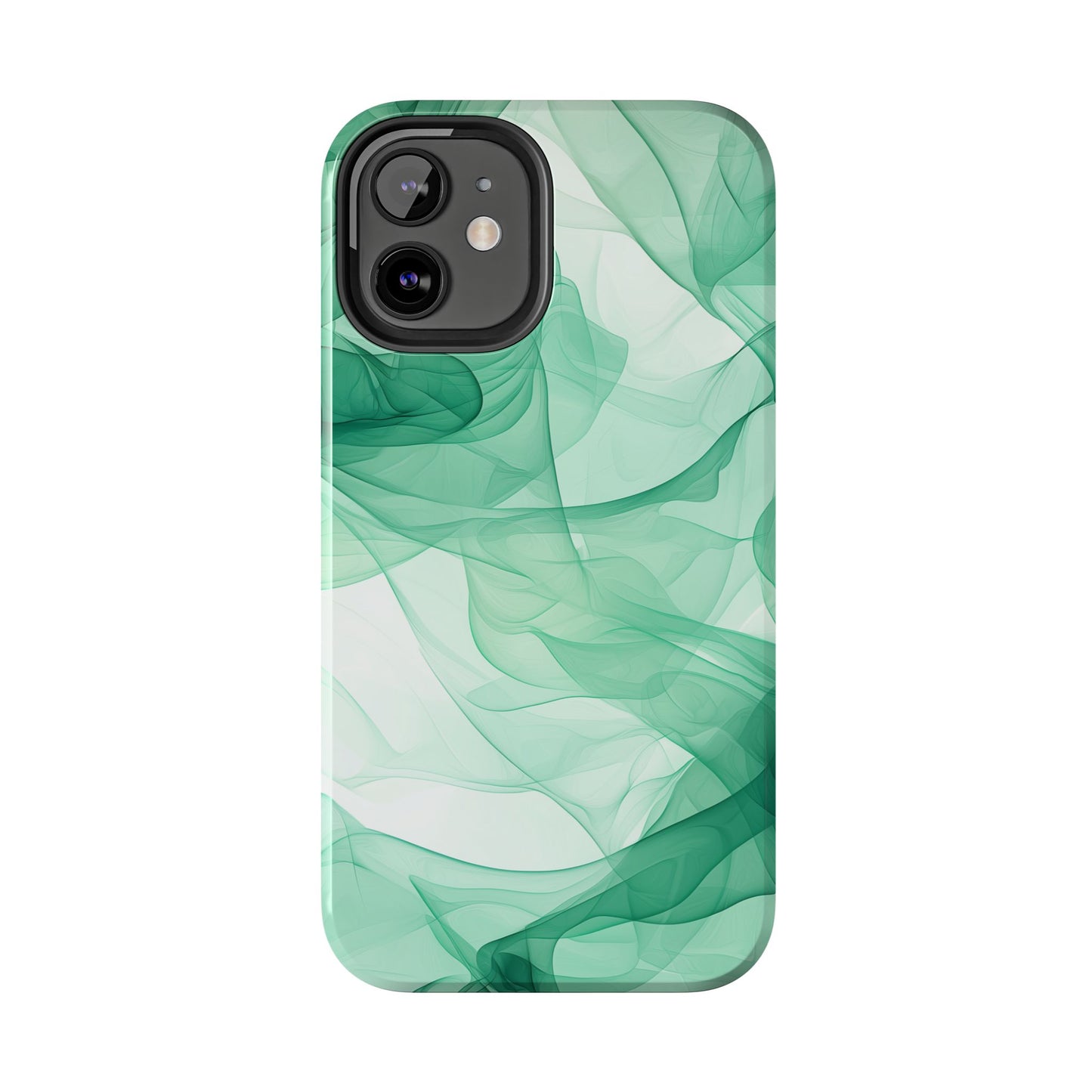 Translucent Flowing Green Fabric iPhone Case – Elegant Fluid Design - BOGO Cases