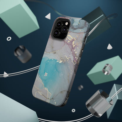 Sky Blue & Purple Marble Wave – MagSafe Case with Dreamy Marble Design