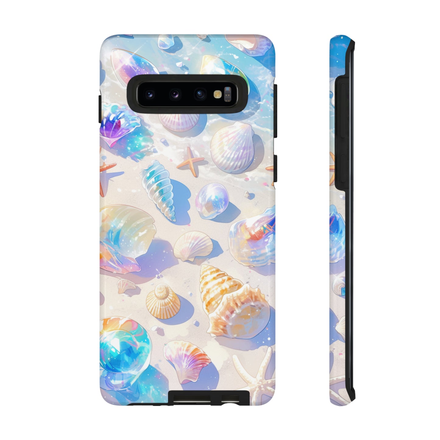Summer Watercolor Treasure: Cute Beach, Seashell, and Starfish Phone Case For iPhones & Samsung Galaxy Phones