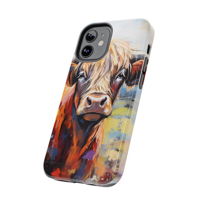 Cute Western Phone Case | Highland Cow | Robust Rocky Mountain-Inspired | Expressionism | Fresco