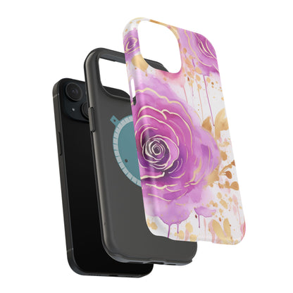 Radiant Purple & Gold Floral - MagSafe iPhone Series Case