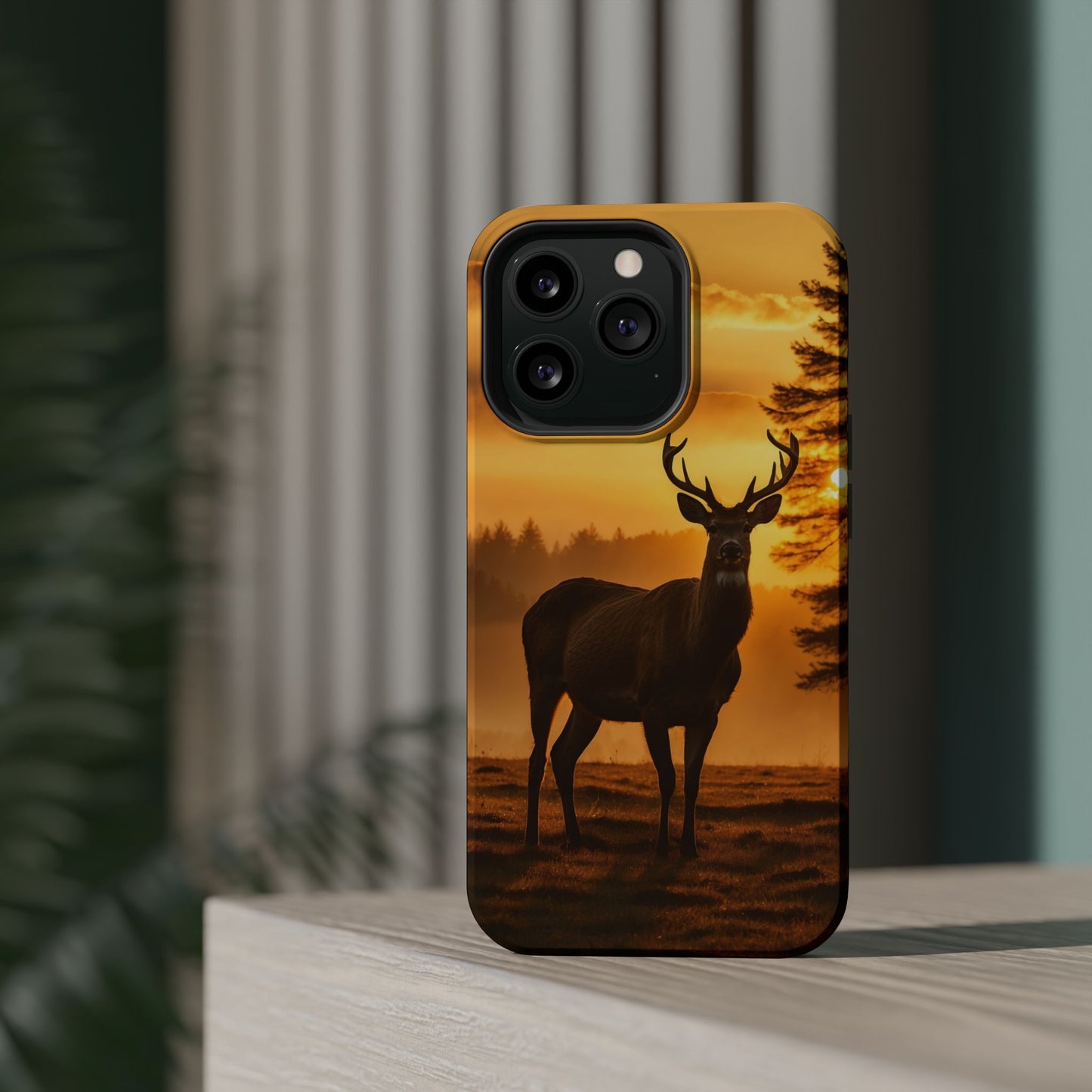 Sunset Majesty: Regal Stag – MagSafe iPhone Case