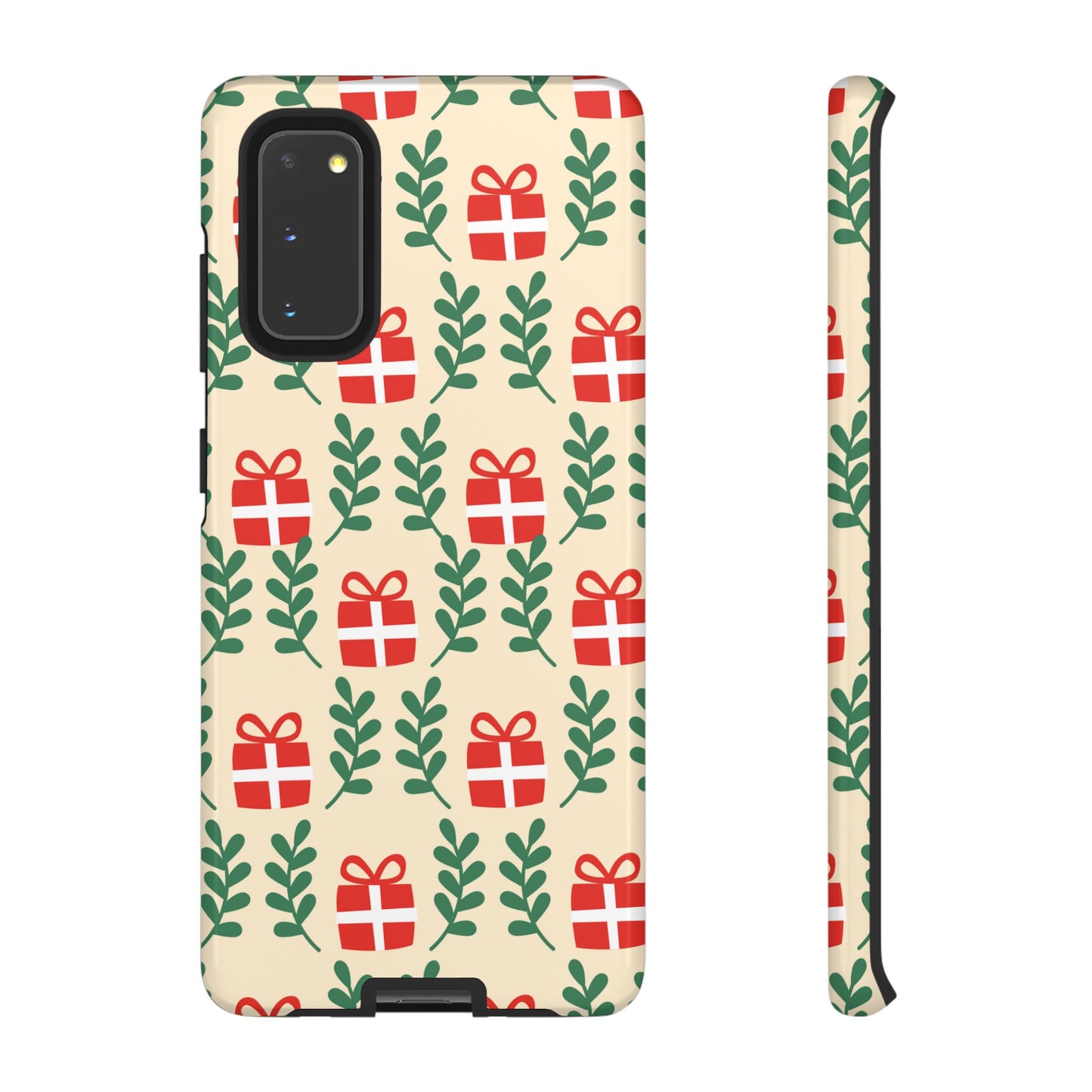 Samsung Galaxy Case: Holiday Cheer – Red Gifts & Green Leaves