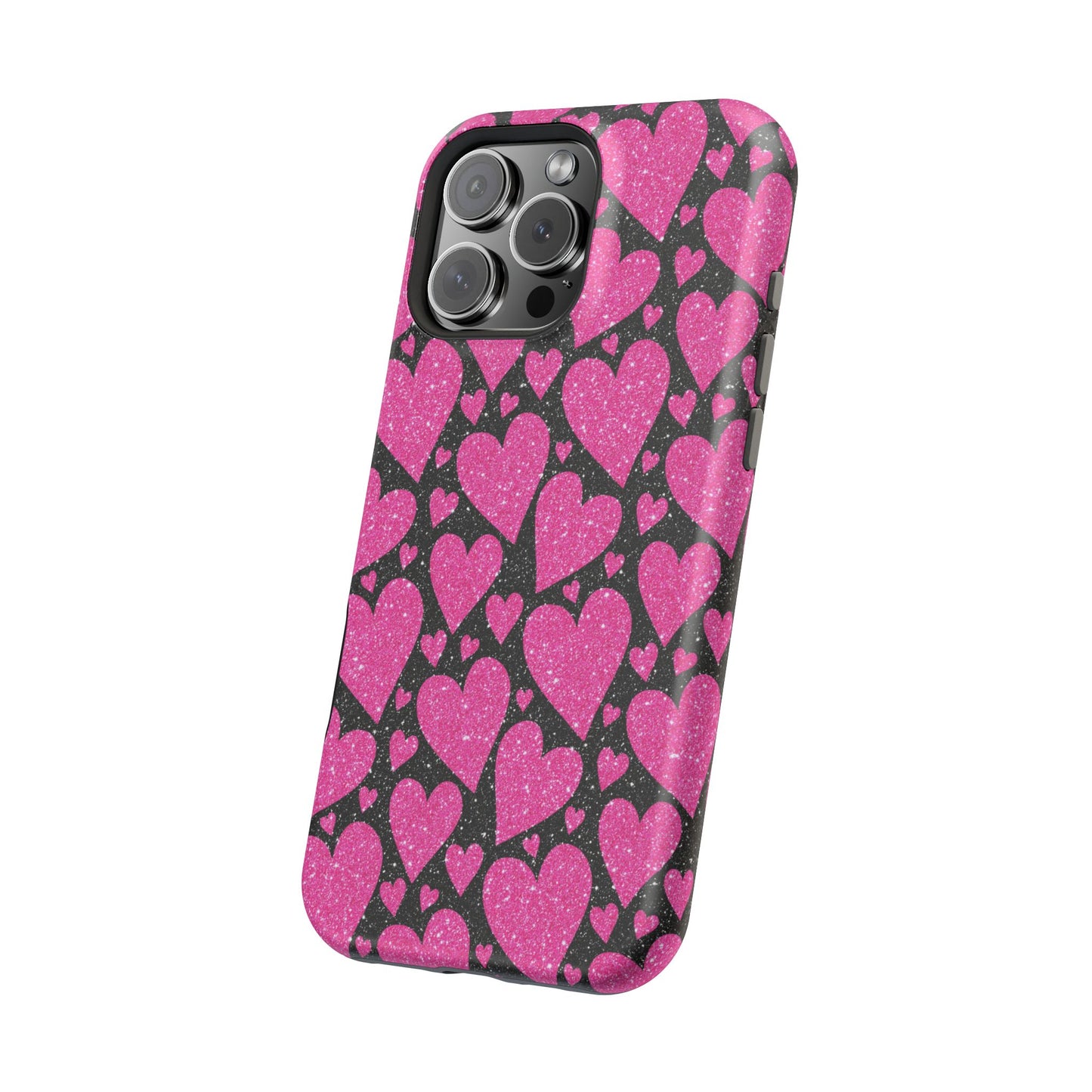 Glitter Hearts MagSafe iPhone Case