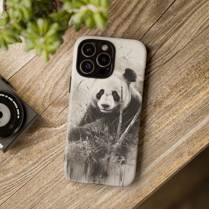 Premium Cute Phone Case: Charcoal Art Panda Bear