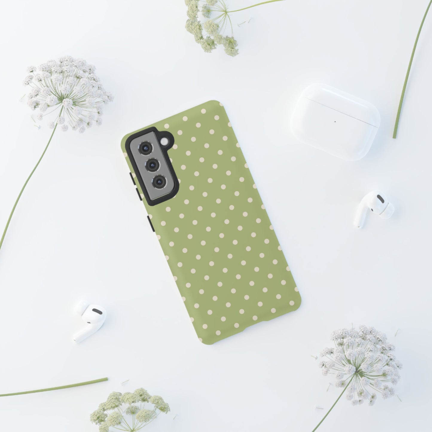 Sage Green Polka Dots – Samsung Galaxy Case