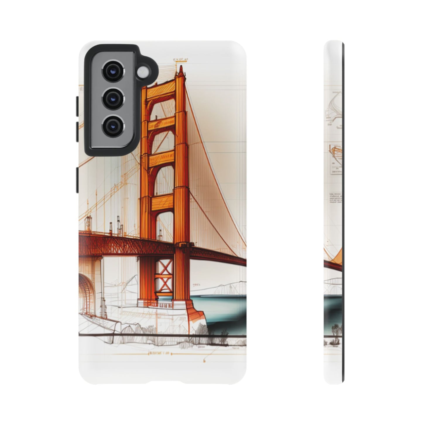 Golden Gate Bridge Samsung Galaxy Case - Architectural Sketch Design