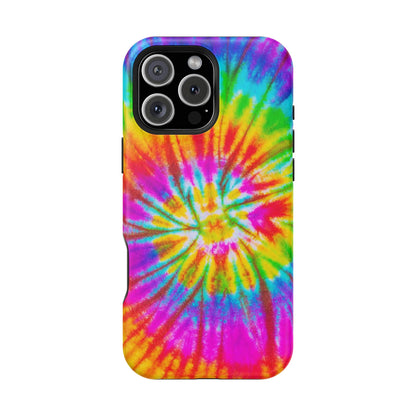 Rainbow Spiral Tie-Dye MagSafe Case – Vibrant Colors & Functionality