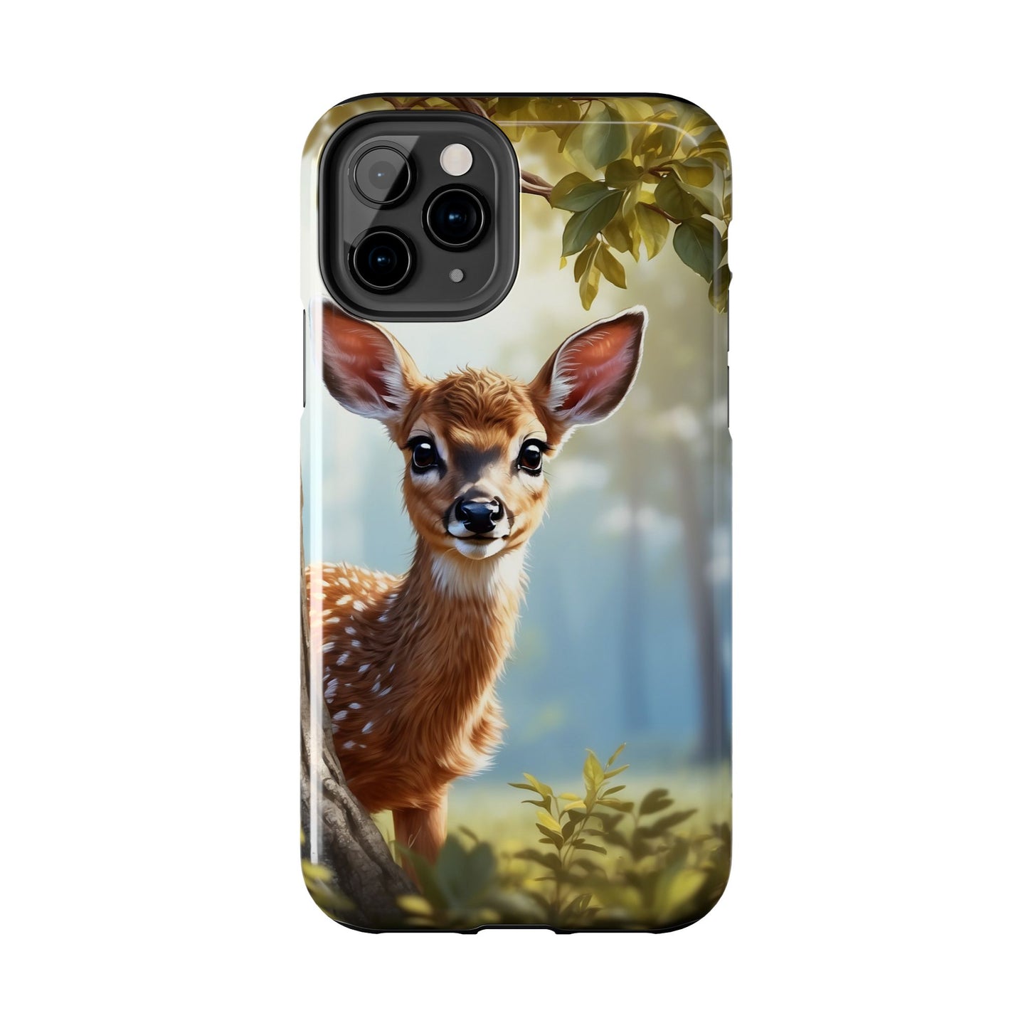 Whimsical Fawn in a Sunlit Forest iPhone Case