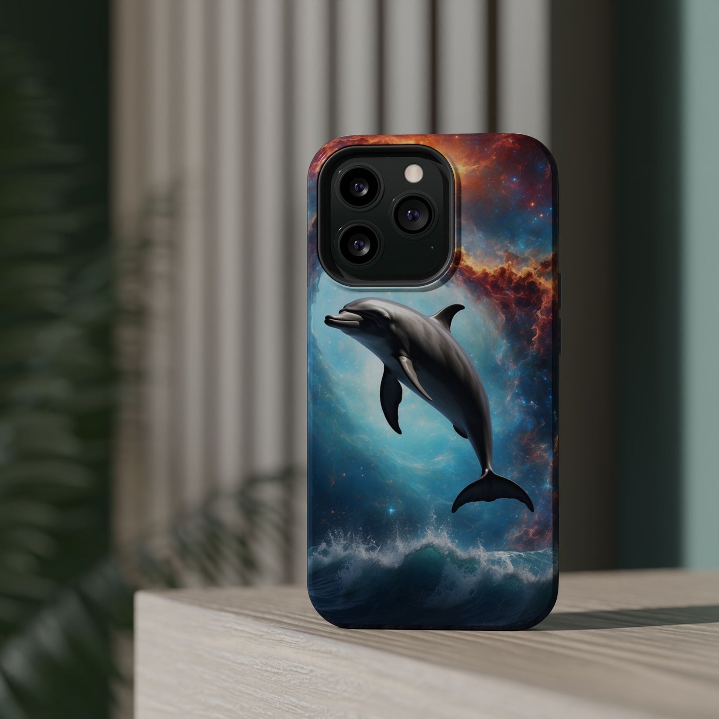 Cosmic Dolphin Space Vibes - MagSafe-Compatible Case