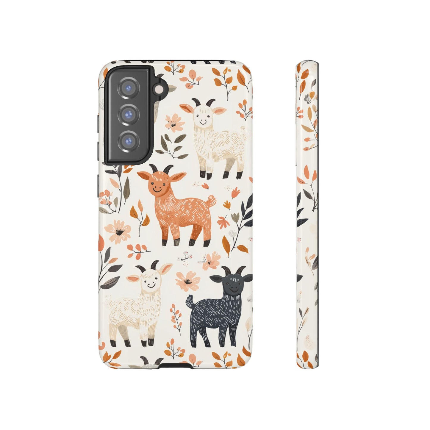 Samsung Galaxy Case: Smiley Goats & Dried Flowers – Vintage Charm