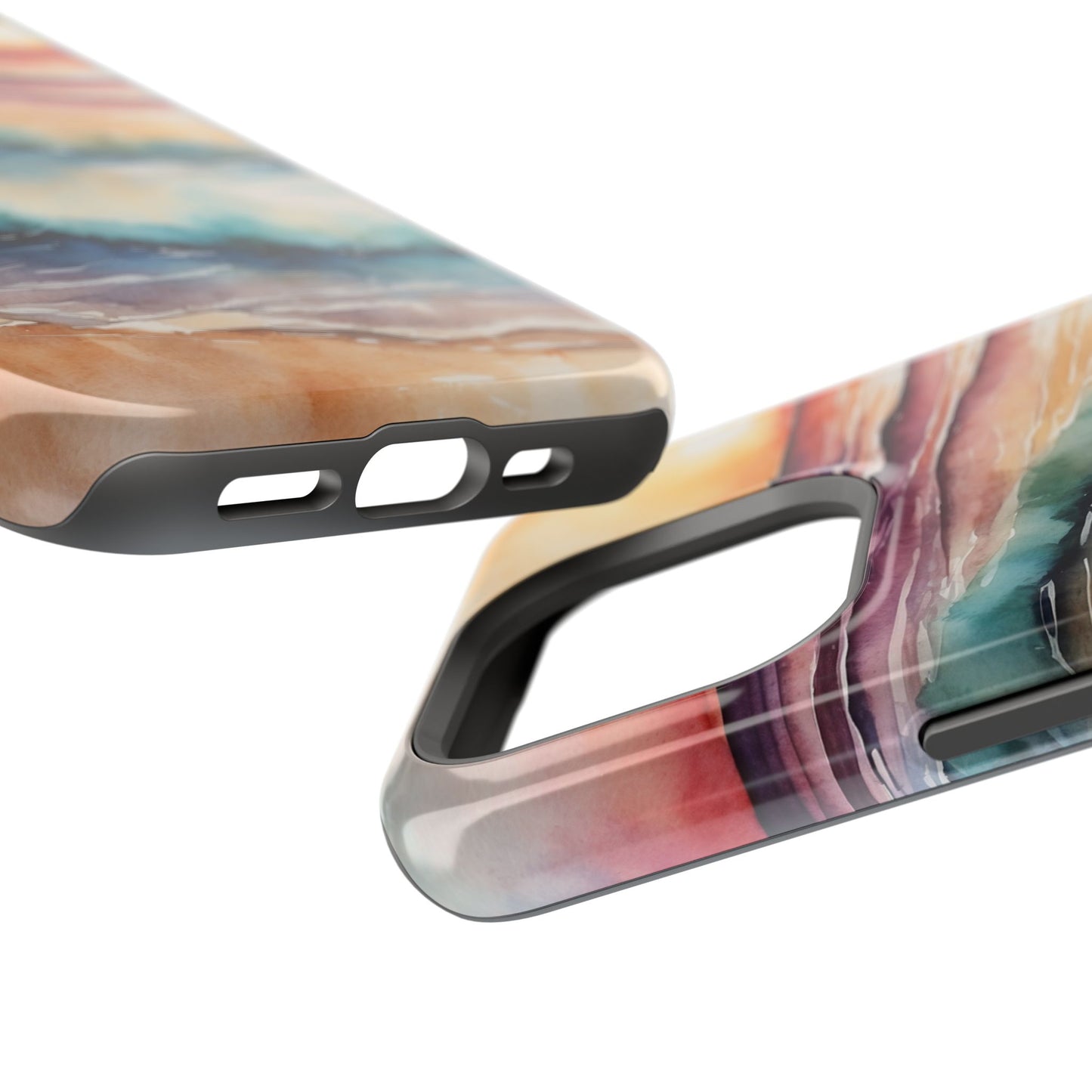 Sunset Waves MagSafe iPhone Case – Vibrant Watercolor Design