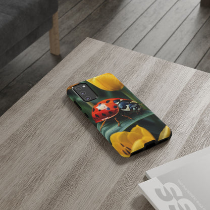 Samsung Galaxy Case: Vibrant Ladybug Amidst a Lush Yellow Flower Garden