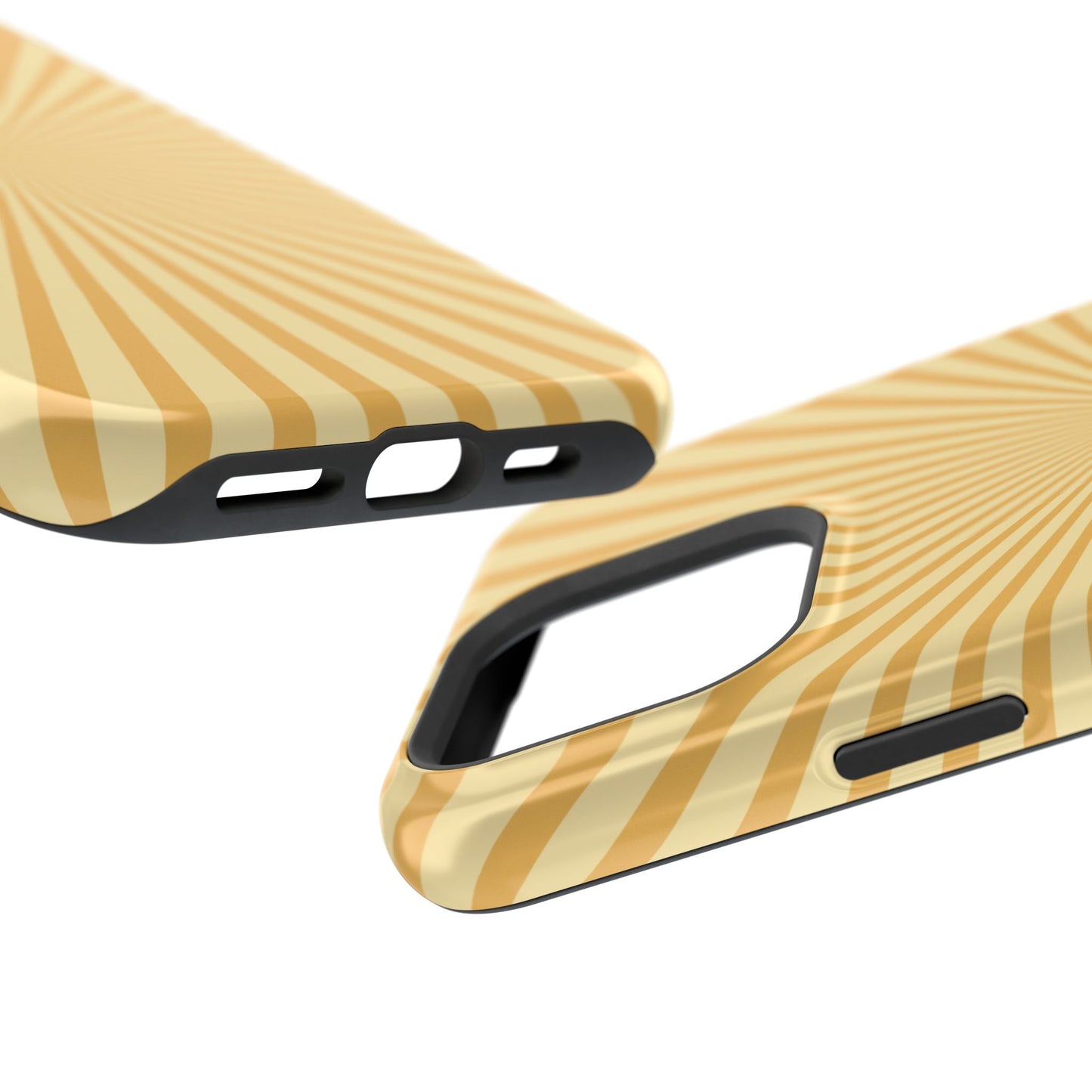 Golden Sunburst MagSafe  iPhone Case – Retro Radiant Design with Dual-Layer Protection