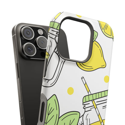 Lemonade Love Tough MagSafe iPhone Case – Fun Lemon Mason Jar Design, Dual-Layer Protection