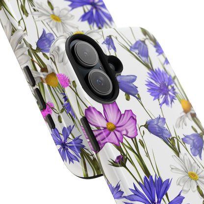 Wildflower Meadow iPhone Case – Purple, Blue, and White Floral Design