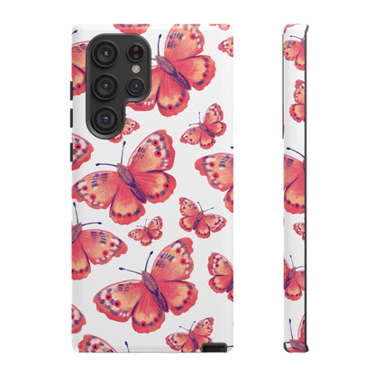 Coral Butterfly Samsung Galaxy Case – Slim, Protective Design with Bold Watercolor Print